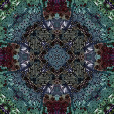 Kusursuz soyut desen ve doku. Suluboya ve baloncukların simetrik deseni