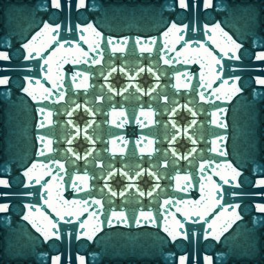 Kusursuz soyut desen ve doku. Suluboya ve baloncukların simetrik deseni