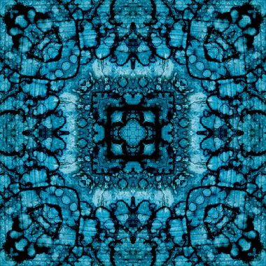 Kusursuz soyut desen ve doku. Suluboya ve baloncukların simetrik deseni