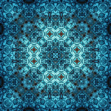 Kusursuz soyut desen ve doku. Suluboya ve baloncukların simetrik deseni