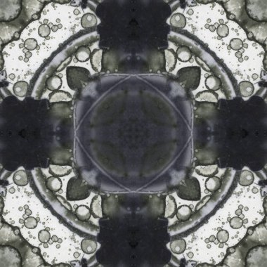 Kusursuz soyut desen ve doku. Suluboya ve baloncukların simetrik deseni