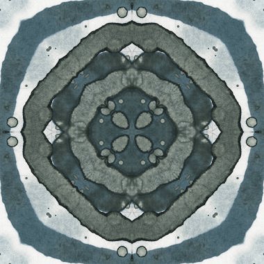 Kusursuz soyut desen ve doku. Suluboya ve baloncukların simetrik deseni