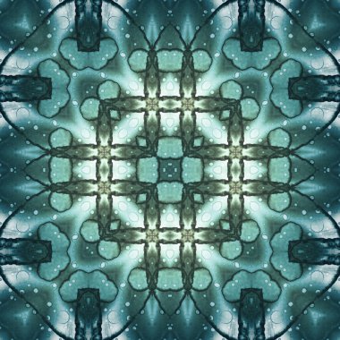 Kusursuz soyut desen ve doku. Suluboya ve baloncukların simetrik deseni