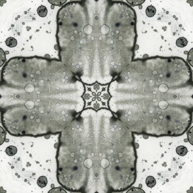 Kusursuz soyut desen ve doku. Suluboya ve baloncukların simetrik deseni