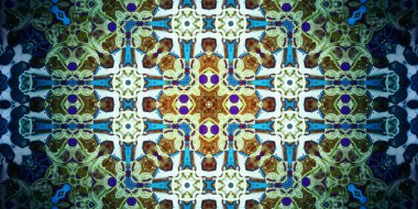 Kusursuz soyut kaleydoskop deseni. Panoramik soyut doku. Tekrarlanan desen