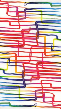 Modern soyut sanat. Suluboya ve alkol mürekkeplerinden oluşan bir gökkuşağı. Çalışma parçasının arkaplan ve dokusu