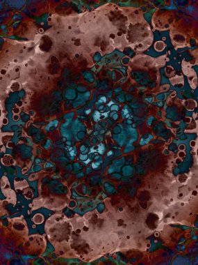 Modern soyut sanat. Mavi suluboya ve alkol mürekkebi arka plan ve doku.