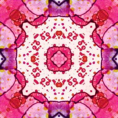 Kusursuz soyut desen ve doku. Suluboya ve baloncukların simetrik deseni