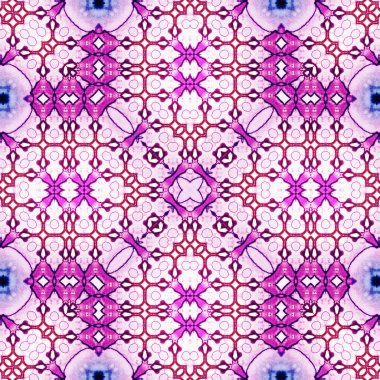 Kusursuz soyut desen ve doku. Suluboya ve baloncukların simetrik deseni