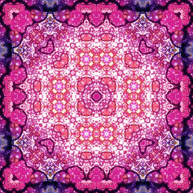 Kusursuz soyut desen ve doku. Suluboya ve baloncukların simetrik deseni