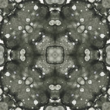 Kusursuz soyut desen ve doku. Suluboya ve baloncukların simetrik deseni