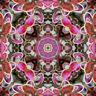 Kusursuz soyut desen ve doku. Suluboya ve baloncukların simetrik deseni