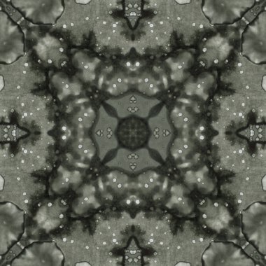 Kusursuz soyut desen ve doku. Suluboya ve baloncukların simetrik deseni