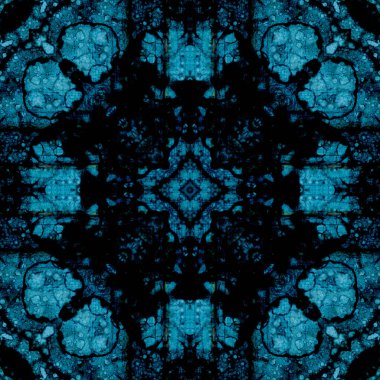 Kusursuz soyut desen ve doku. Suluboya ve baloncukların simetrik deseni