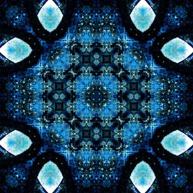 Kusursuz soyut desen ve doku. Suluboya ve baloncukların simetrik deseni