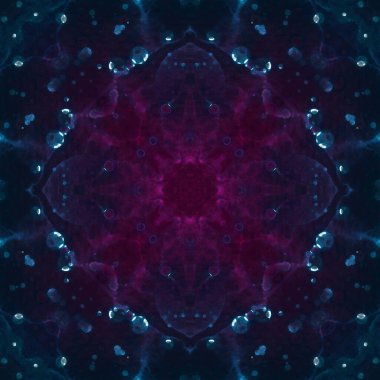 Kusursuz soyut desen ve doku. Suluboya ve baloncukların simetrik deseni