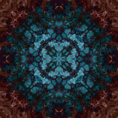 Kusursuz soyut desen ve doku. Suluboya ve baloncukların simetrik deseni