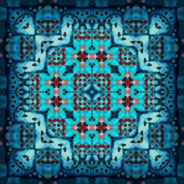 Kusursuz soyut desen ve doku. Suluboya ve baloncukların simetrik deseni