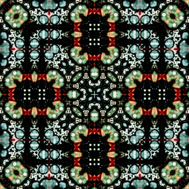 Kusursuz soyut desen ve doku. Suluboya ve baloncukların simetrik deseni