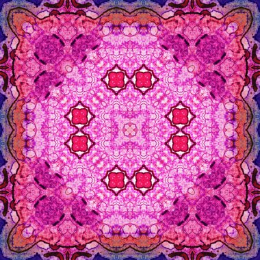 Kusursuz soyut desen ve doku. Suluboya ve baloncukların simetrik deseni