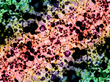 Lekelerden modern soyut sanat. Suluboya ve alkol mürekkep dokusu