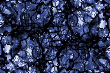 Modern soyut sanat. Mavi suluboya ve alkol mürekkebi arka plan ve doku.