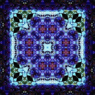 Kusursuz soyut desen ve doku. Suluboya ve baloncukların simetrik deseni