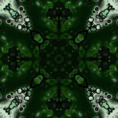 Kusursuz soyut desen ve doku. Suluboya ve baloncukların simetrik deseni