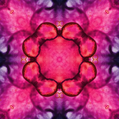 Kusursuz soyut desen ve doku. Suluboya ve baloncukların simetrik deseni