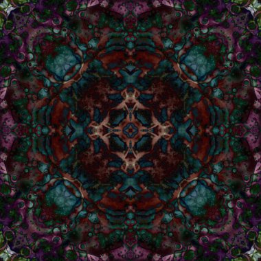 Kusursuz soyut desen ve doku. Suluboya ve baloncukların simetrik deseni