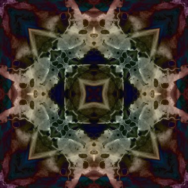 Kusursuz soyut desen ve doku. Suluboya ve baloncukların simetrik deseni