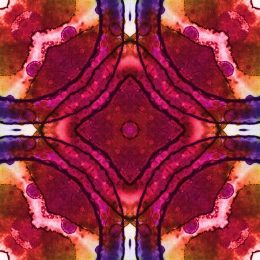 Kusursuz soyut desen ve doku. Suluboya ve baloncukların simetrik deseni