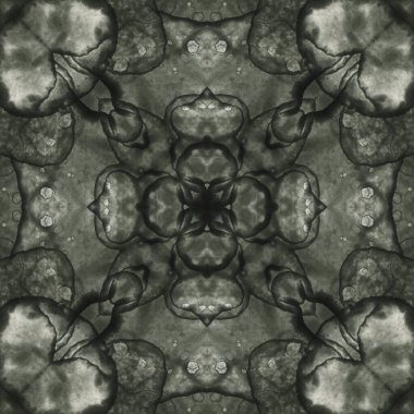 Kusursuz soyut desen ve doku. Suluboya ve baloncukların simetrik deseni