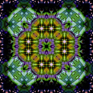 Kusursuz soyut desen ve doku. Suluboya ve baloncukların simetrik deseni