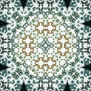 Kusursuz soyut desen ve doku. Suluboya ve baloncukların simetrik deseni