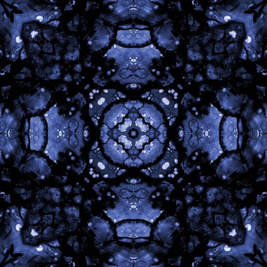 Kusursuz soyut desen ve doku. Suluboya ve baloncukların simetrik deseni