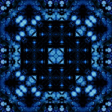 Kusursuz soyut desen ve doku. Suluboya ve baloncukların simetrik deseni