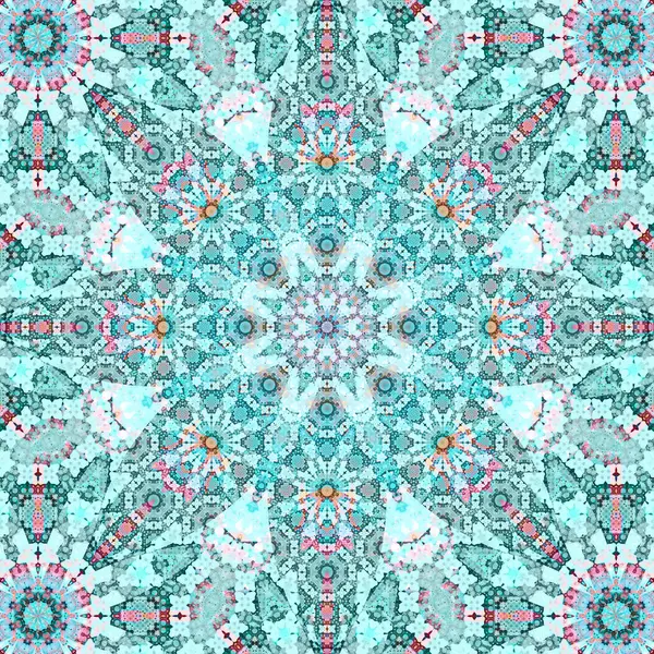 Naadloze Vierkante Patroon Textuur Kunstpatroon Kaleidoscoop — Stockfoto