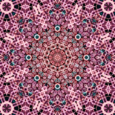 Kare, pürüzsüz desenler. Kaleydoskop deseni simetriktir