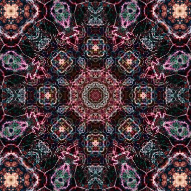 Kare, pürüzsüz desenler. Kaleydoskop deseni simetriktir