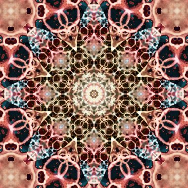 Kare, pürüzsüz desenler. Kaleydoskop deseni simetriktir