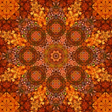 Kare, pürüzsüz desenler. Kaleydoskop deseni simetriktir