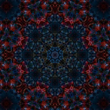 Kare, pürüzsüz desenler. Kaleydoskop deseni simetriktir