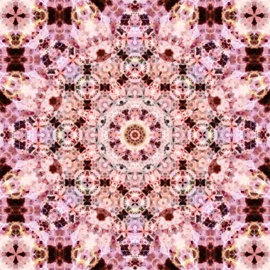 Kare, pürüzsüz desenler. Kaleydoskop deseni simetriktir