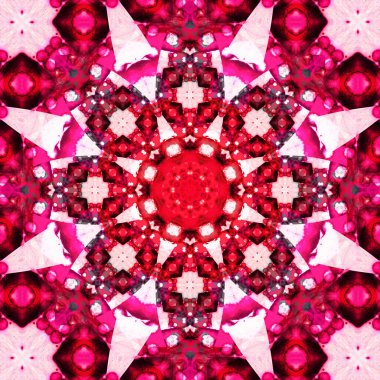 Kare, pürüzsüz desenler. Kaleydoskop deseni simetriktir