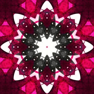 Kare, pürüzsüz desenler. Kaleydoskop deseni simetriktir