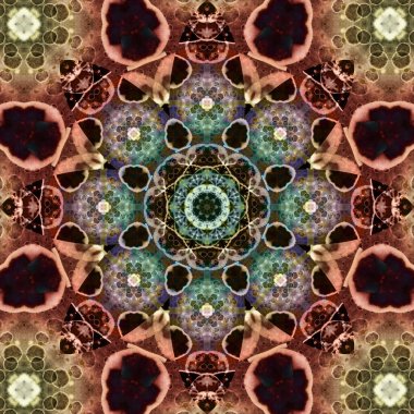 Kare, pürüzsüz desenler. Kaleydoskop deseni simetriktir