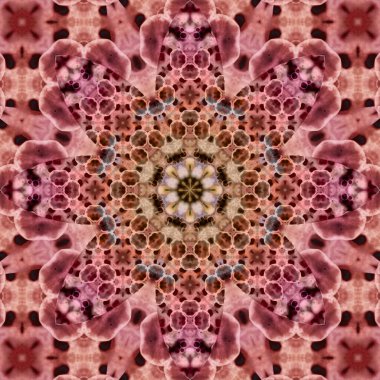 Kare, pürüzsüz desenler. Kaleydoskop deseni simetriktir