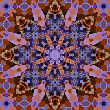 Kare, pürüzsüz desenler. Kaleydoskop deseni simetriktir