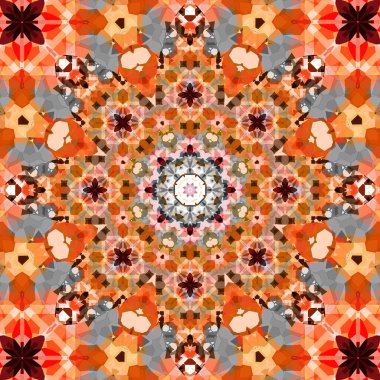 Kare, pürüzsüz desenler. Kaleydoskop deseni simetriktir